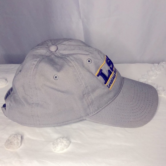 THE GAME Louisiana State University Tigers beige and purple SnapBack hat. - Picture 4 of 8